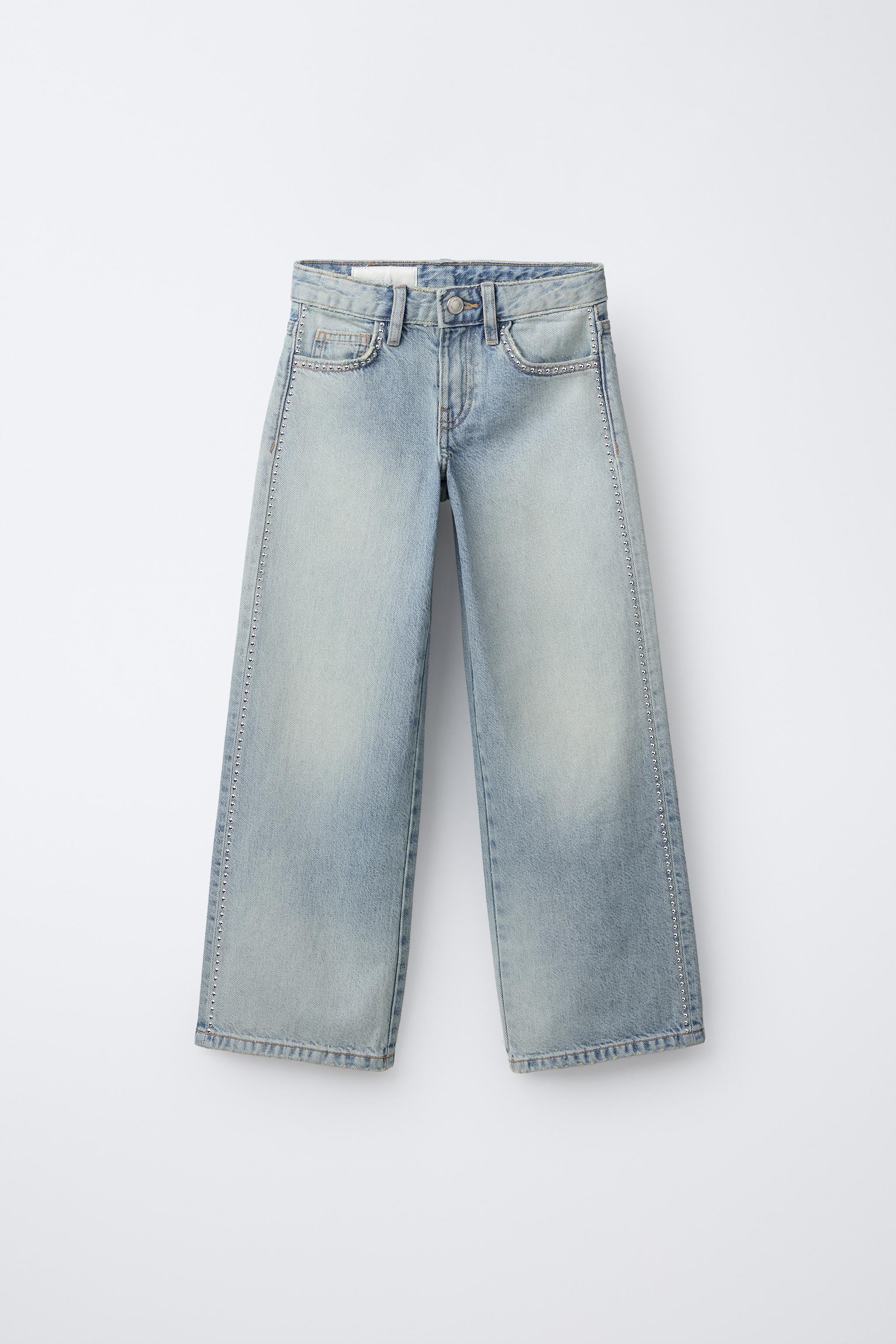 JEANS WIDE LEG À CLOUS